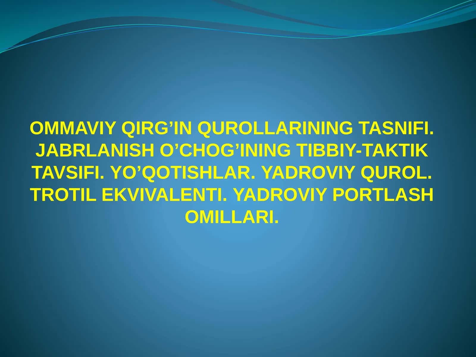 Ommaviy Qirg’in Qurollari 1
