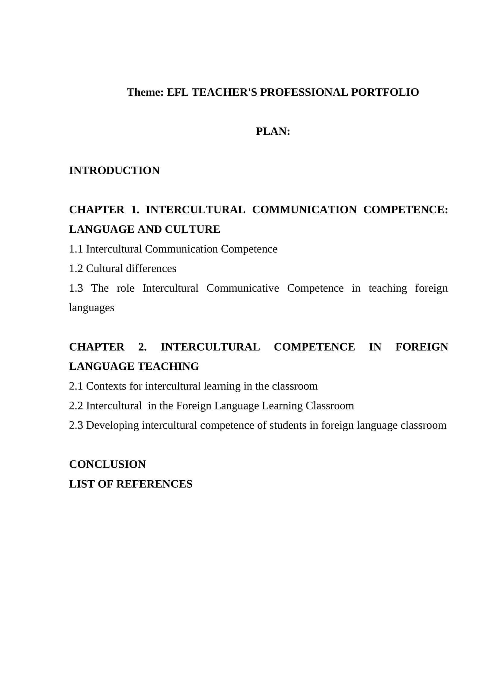 EFL TEACHER'S PROFESSIONAL PORTFOLIO 1