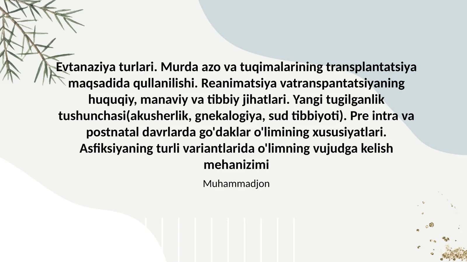 Evtanaziyaning tibbiy-huquqiy va axloqiy jihatlari 1