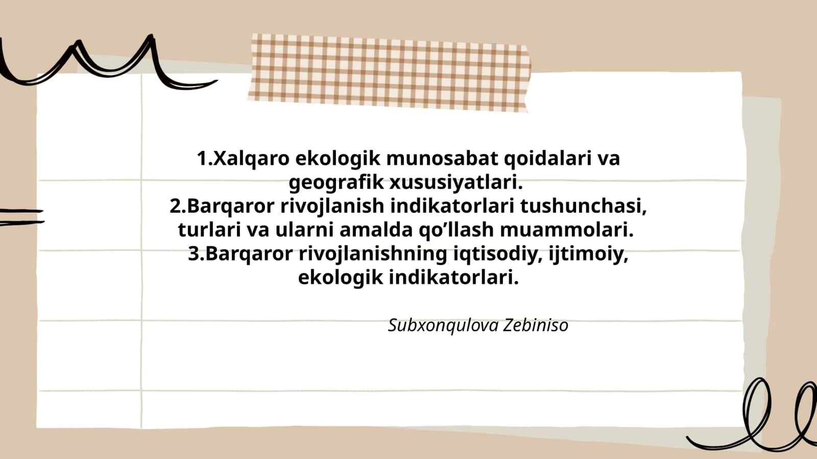 Xalqaro ekologik munosabat qoidalari va geografik xususiyatlari 1