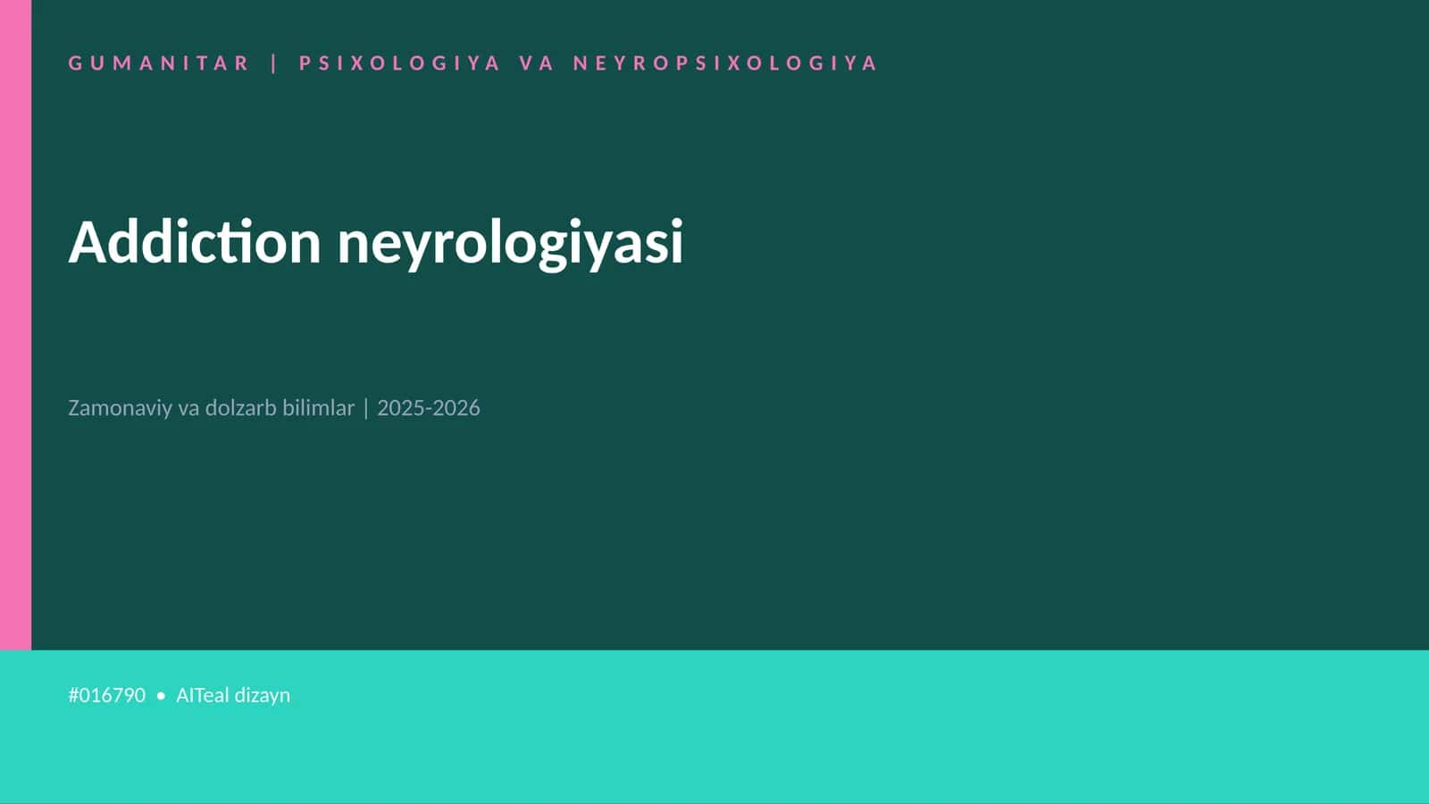 Addiction neyrologiyasi 1