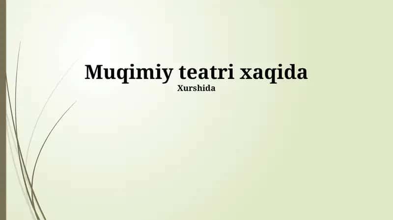 Muqimiy teatri 1