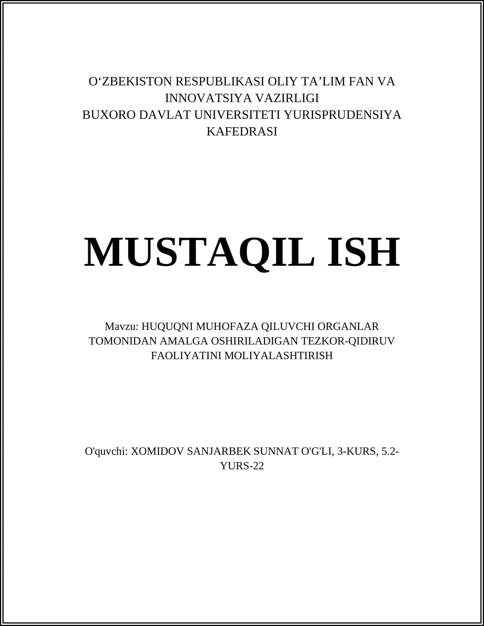 TEZKOR-QIDIRUV FAOLIYATINI MOLIYALASHTIRISH 1