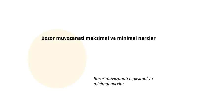 Bozor muvozanati maksimal va minimal narxlar 1