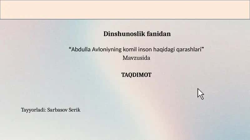 Abdulla Avloniyning komilinson haqidagi g'arashlari 1