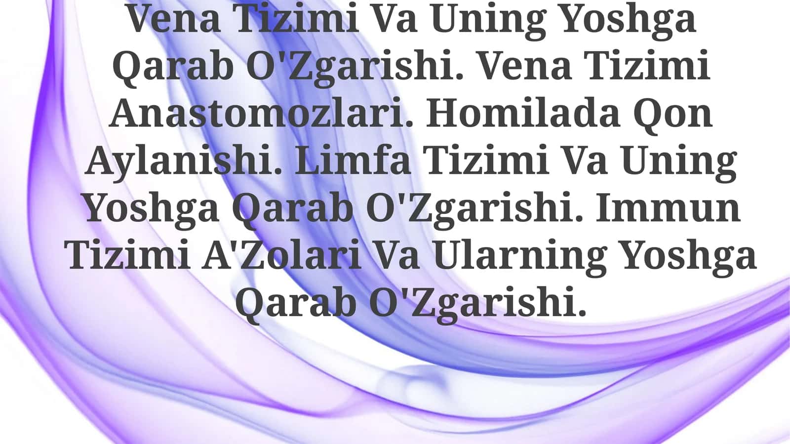 Yoshga Bog'liq Tizimlar 1