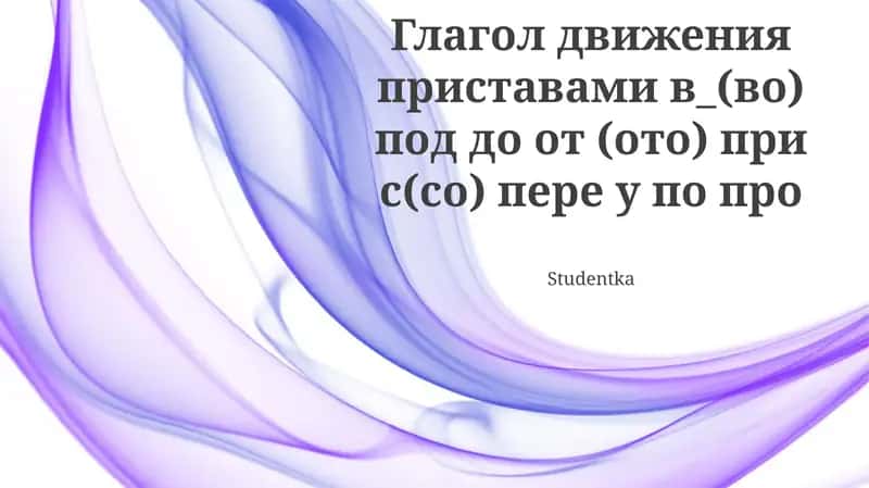 Глаголы движения в русском языке 1
