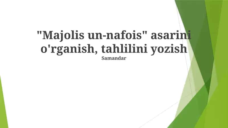 Majolis un-Nafoisga kirish 1