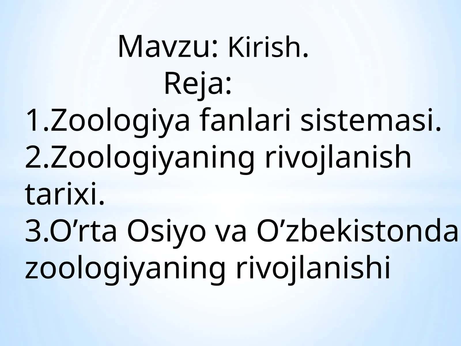 Zoologiya Fanlari Sistemasi 1