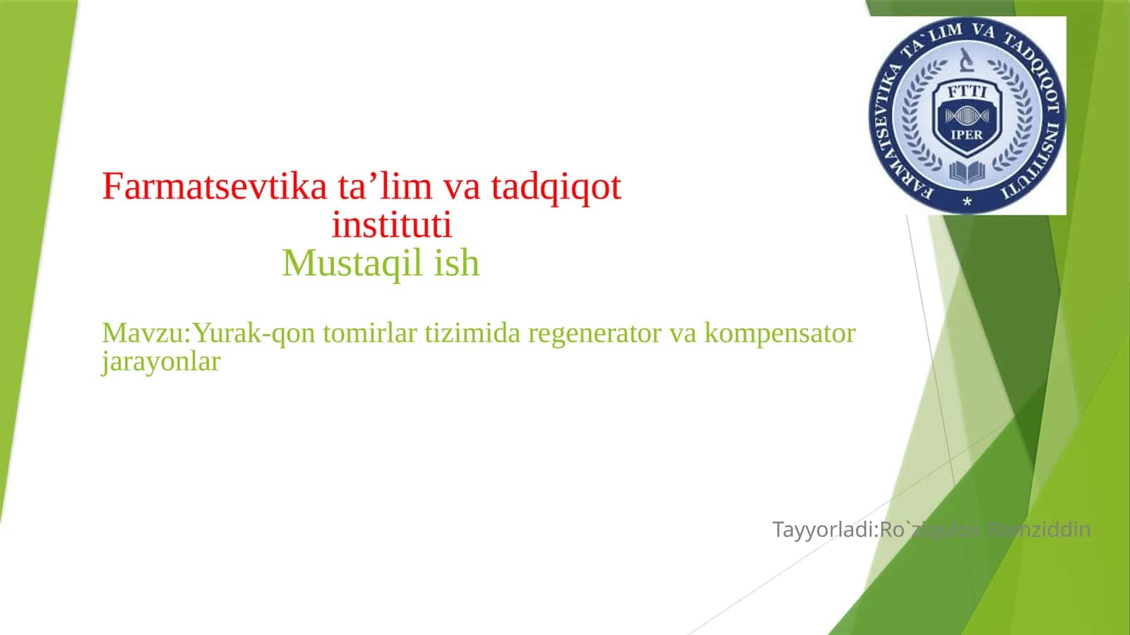 Yurak-qontomirlar tizimi 1