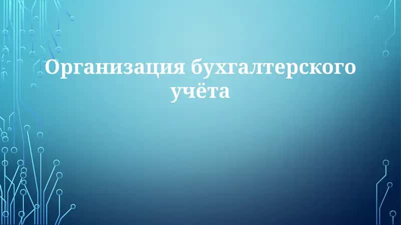 Организация бухгалтерского учета 1