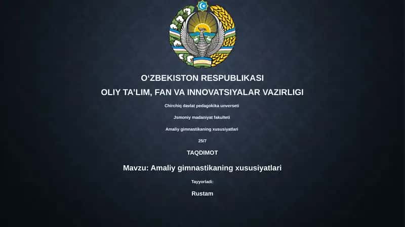 Amaliy gimnastikaning xususiyatlari 1
