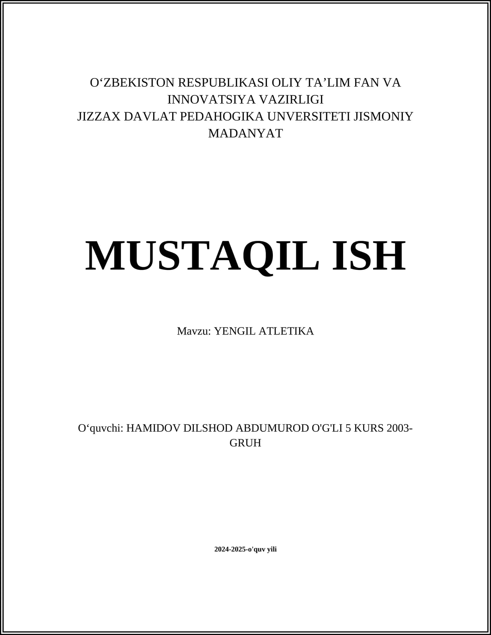 YENGIL ATLETIKA 1