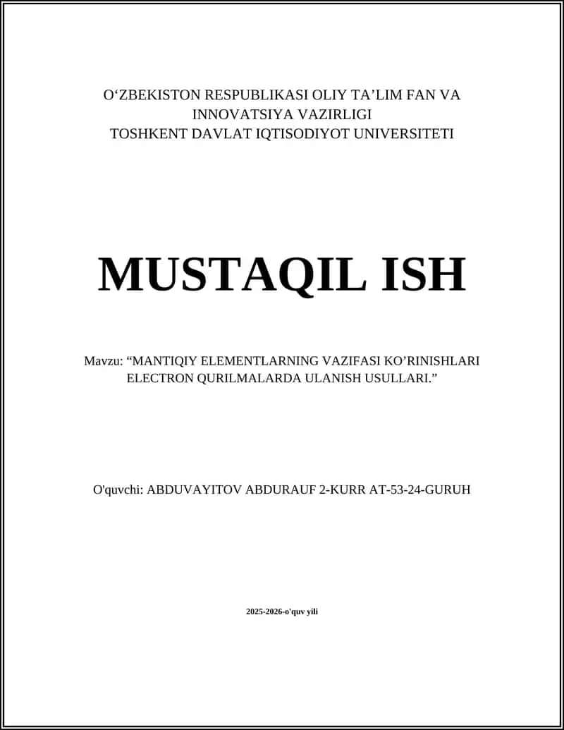 Mantiqiy elementlar 1