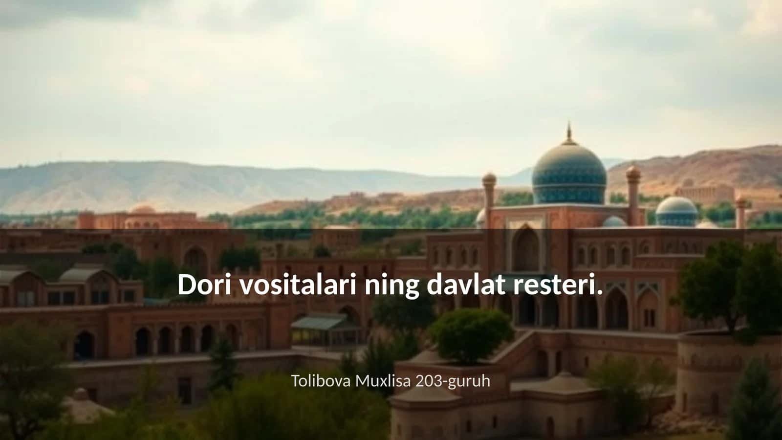 Dori vositalari ning davlat resteri 1