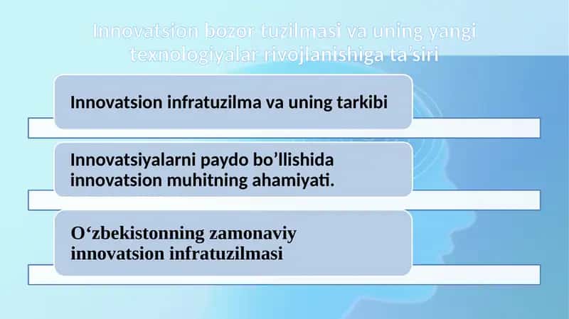 Innovatsion bozor tuzilmasi va uning yangi texnologiyalar rivojlanishiga ta’siri 1