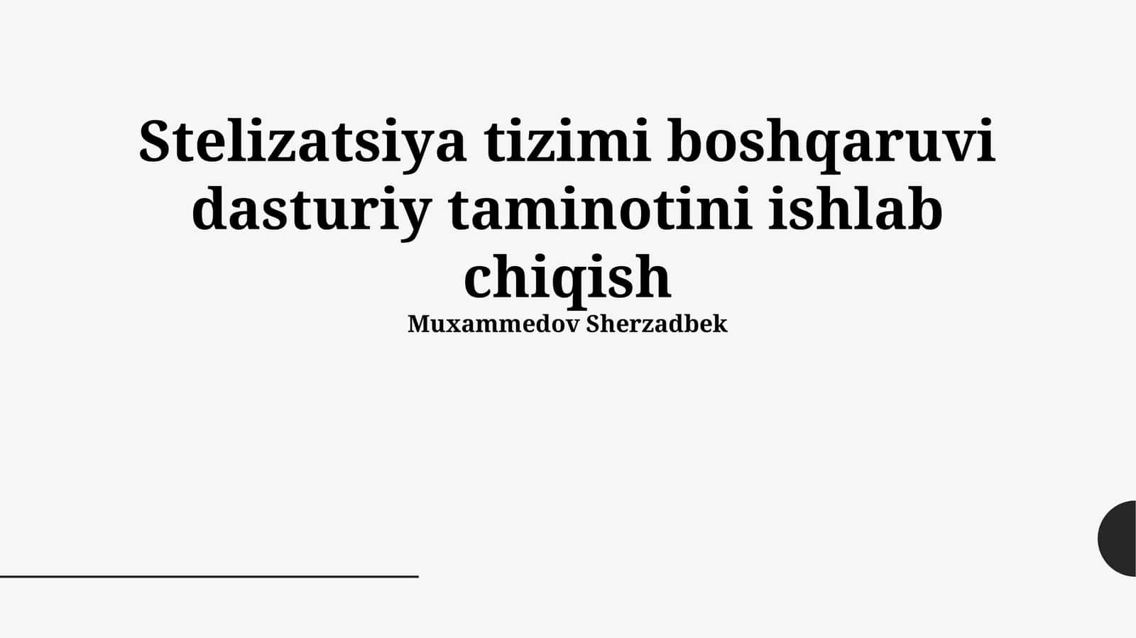 Sterilizatsiya tizimi boshqaruvi dasturiy taminotini ishlab chiqish 1