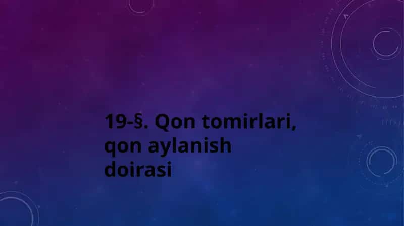 qon tomirlari, qon aylanish sistemasi 1