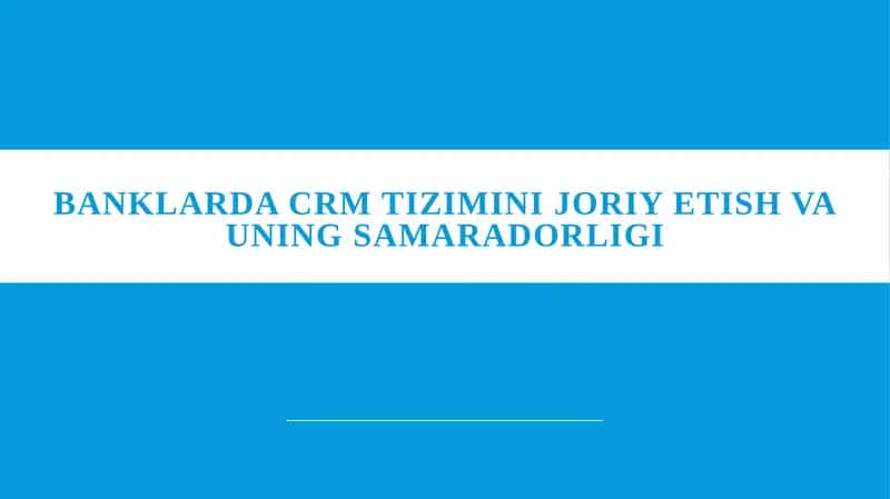 CRM tizimi 1