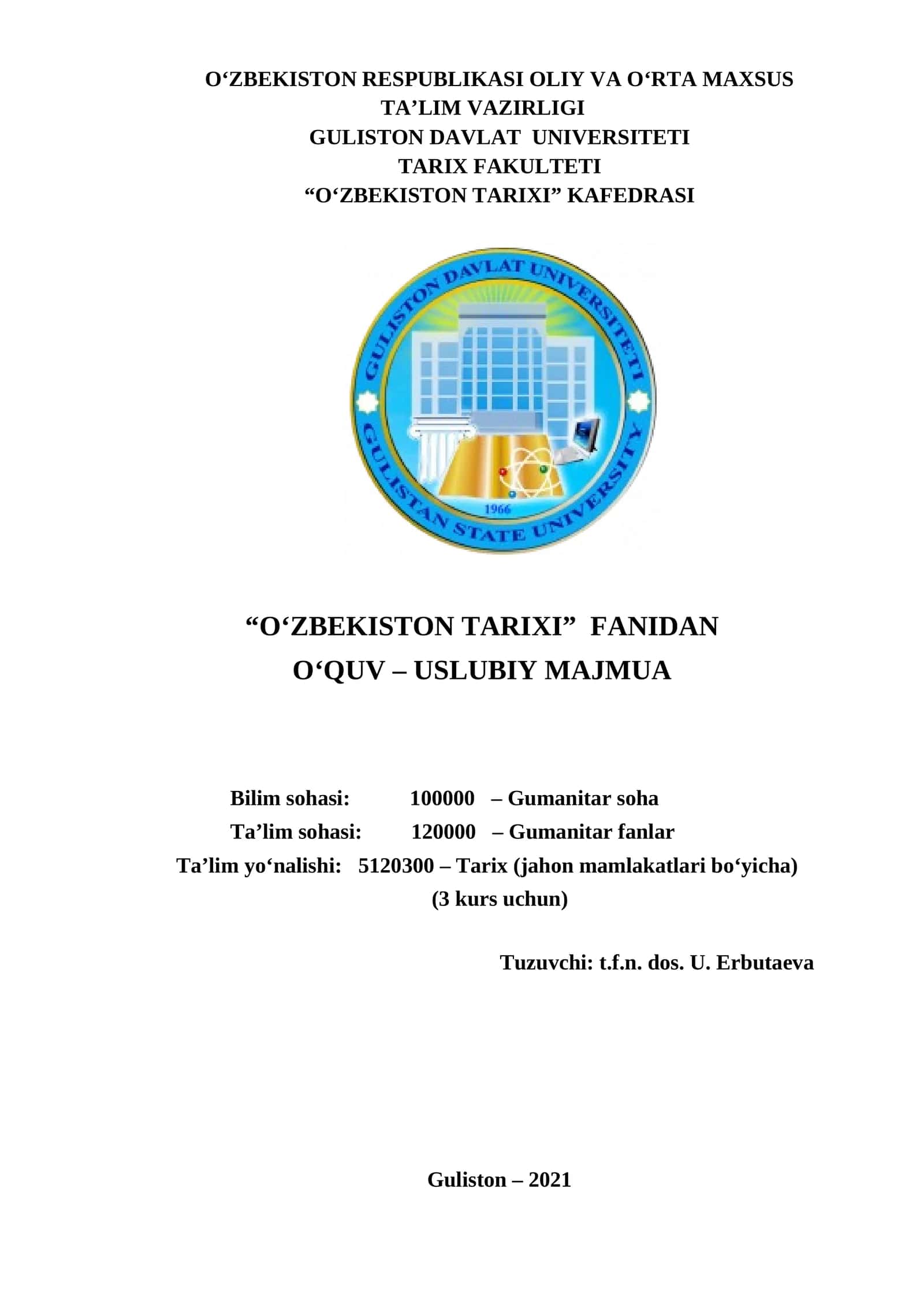 O'zbekiston tarixi 1