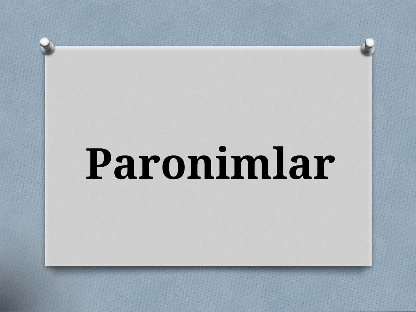 Paronimlar 1