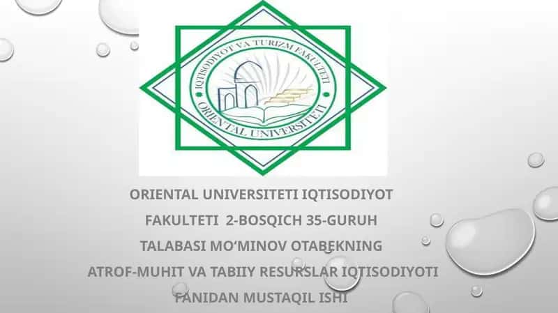 Iqlim o’zgarishi va ekologik masalalar 1