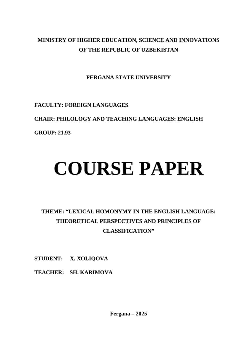 COURSE PAPER 1