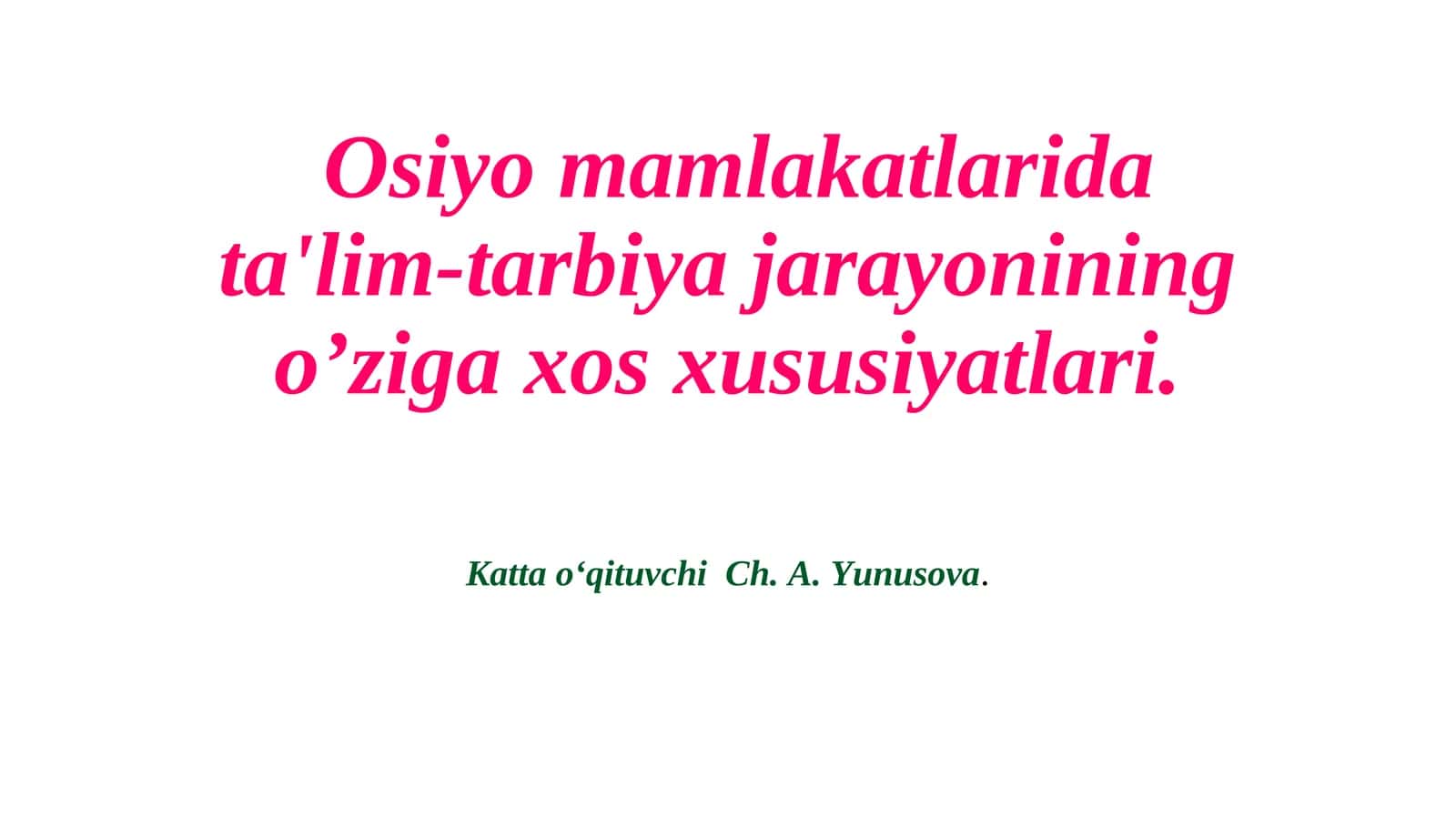 Оsiyo mаmlаkаtlаri tа’lim tizimlаri 1