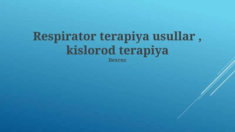 Nafas olish terapiyasi 1