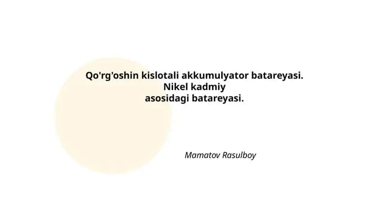 Qo'rg'oshin kislotali akkumulyator batareyasi 1