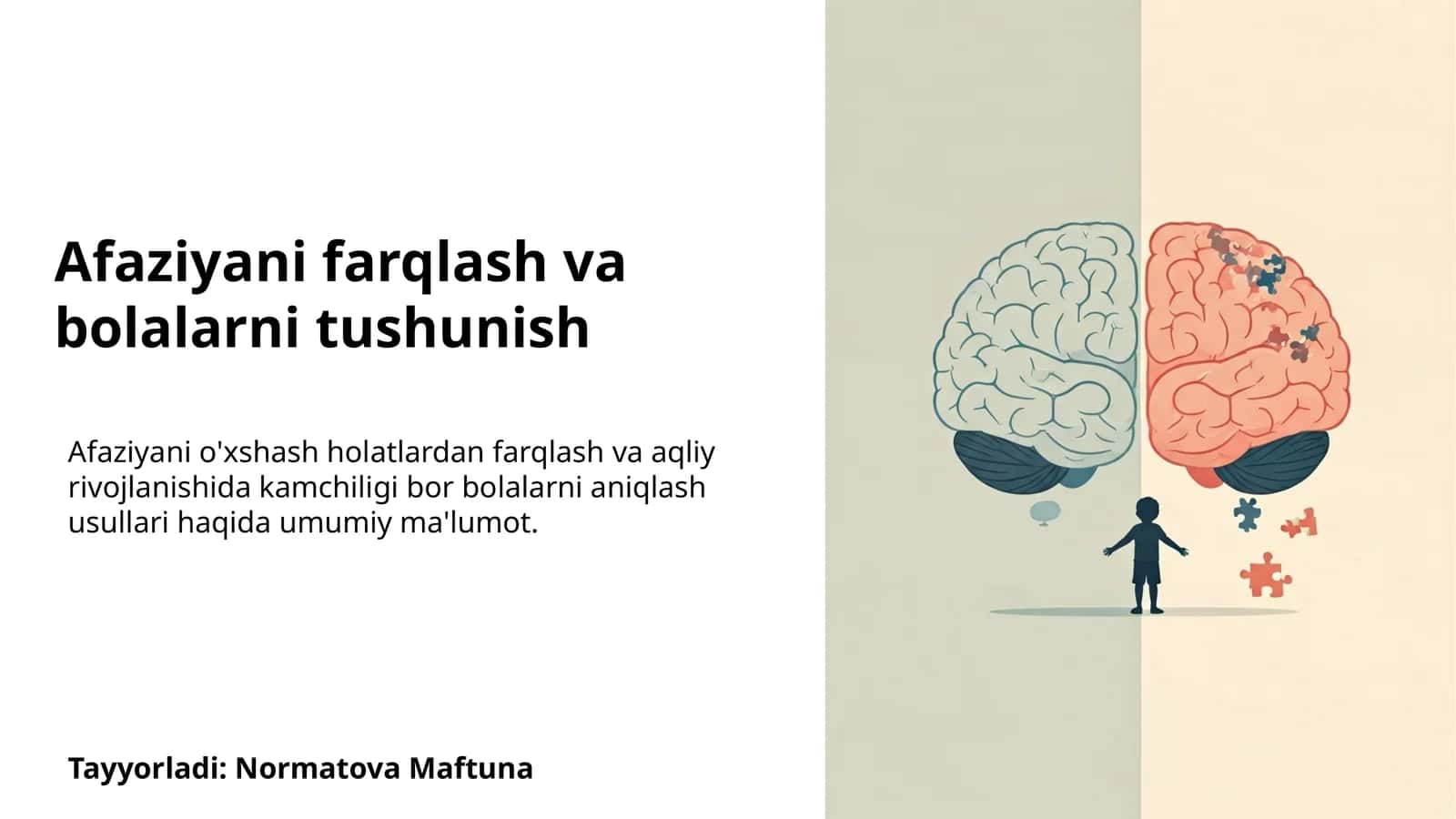 Afaziyani farqlash va bolalarni tushunish 1
