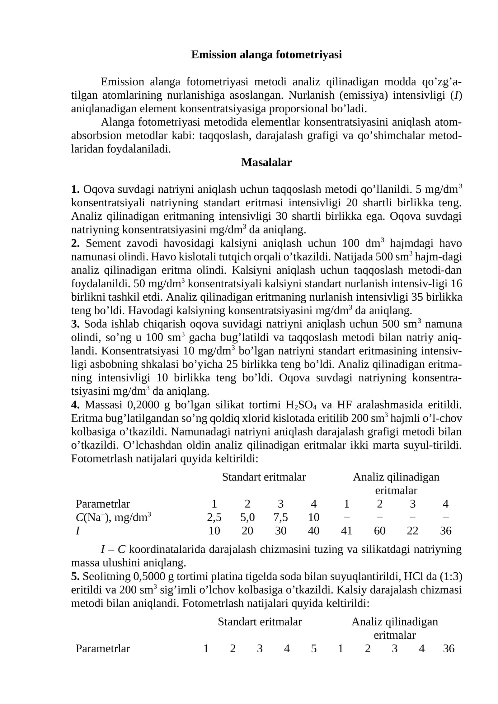 Emission alanga fotometriyasi 1