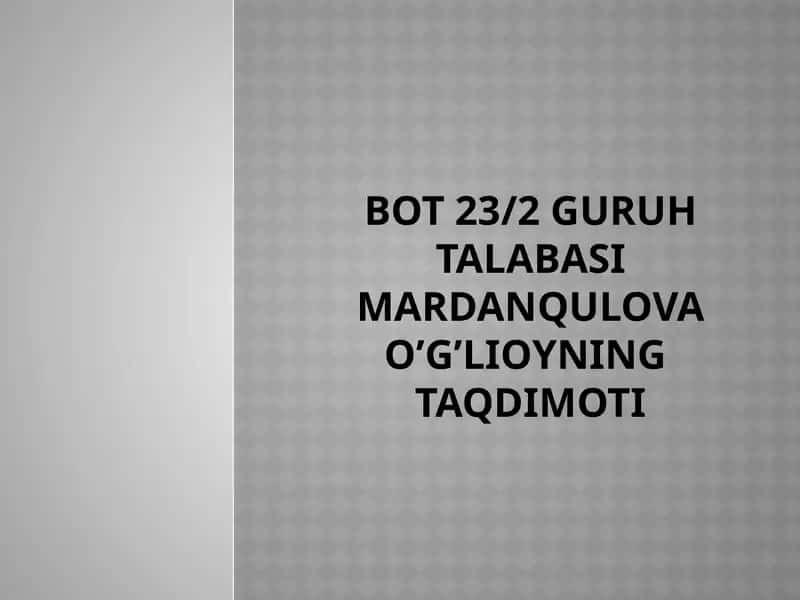 Texnologiya fanini o’qitishning shakllari 1