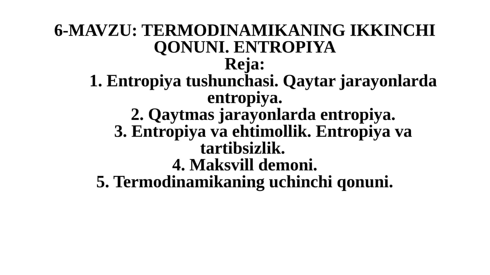 TERMODINAMIKANING IKKINCHI QONUNI 1