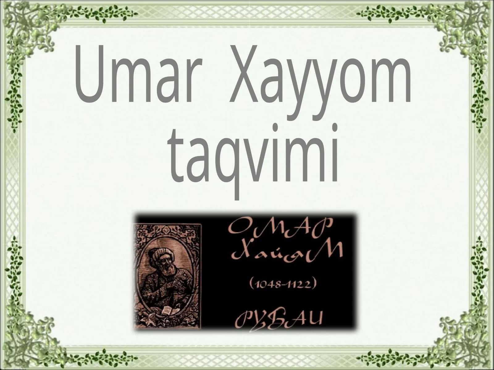 Umar Xayyom taqvimi 1