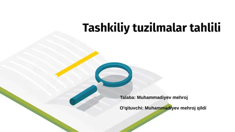 Tashkiliy tuzilmalar tahlili 1