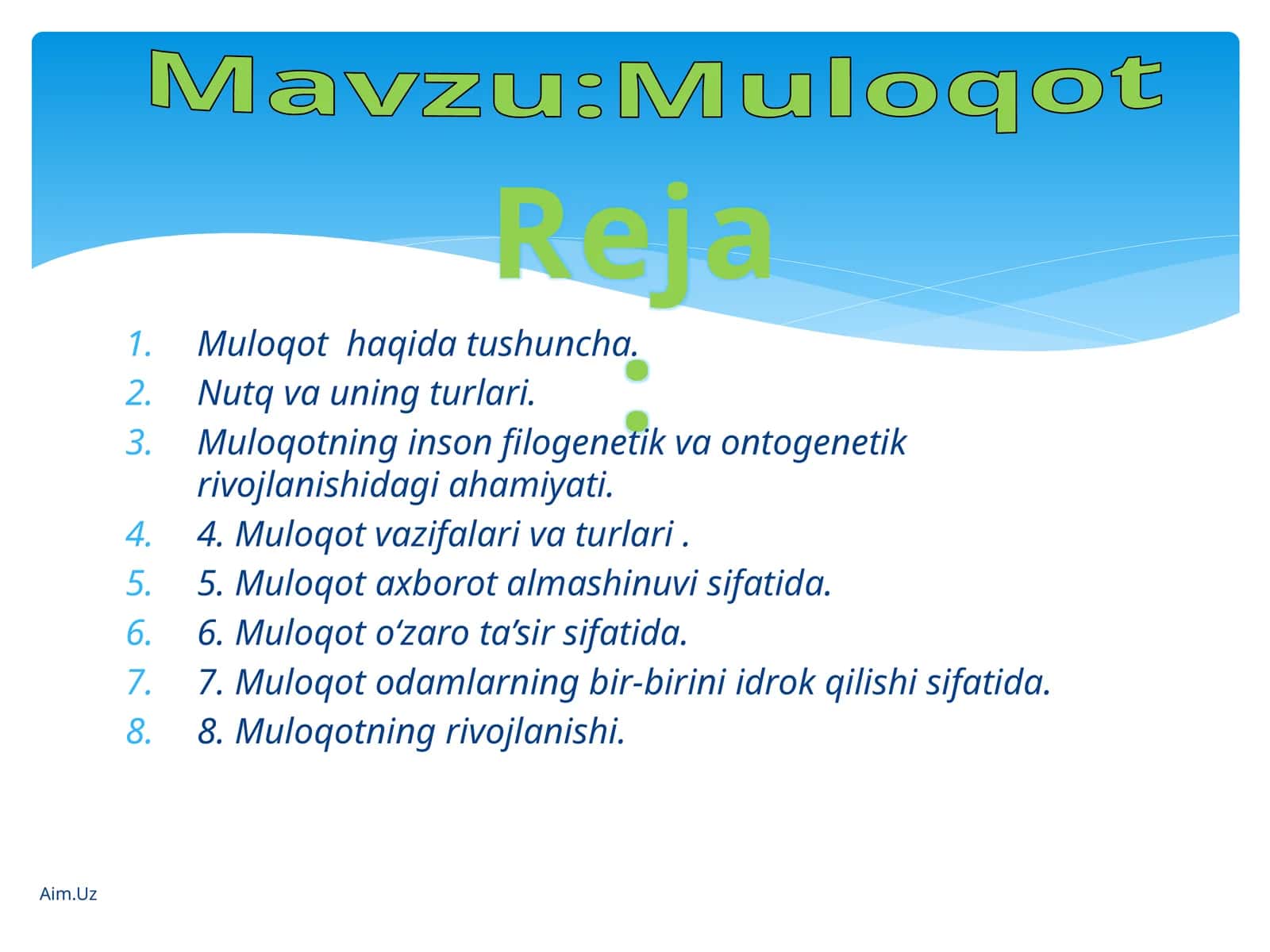 Muloqot 1
