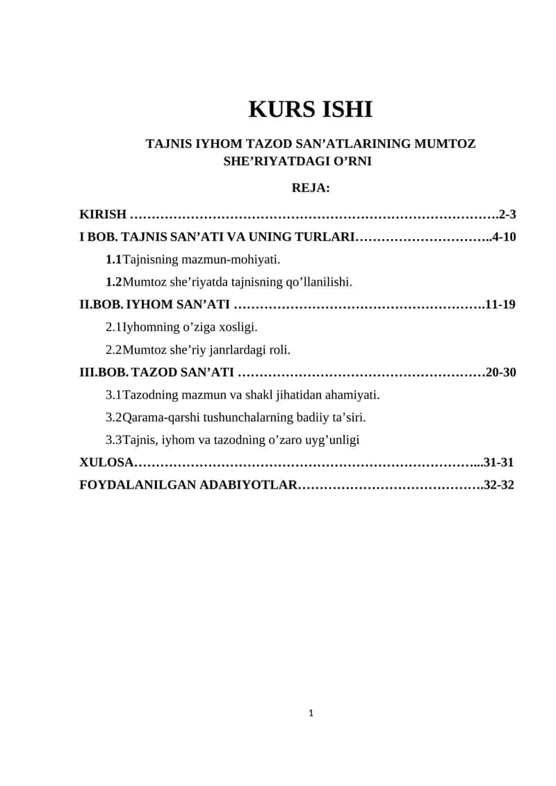 TAJNIS IYHOM TAZOD SAN’ATLARINING MUMTOZ SHE’RIYATDAGI O’RNI 1