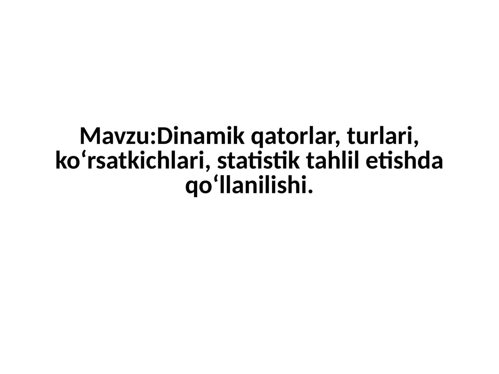 Dinamik qatorlar 1