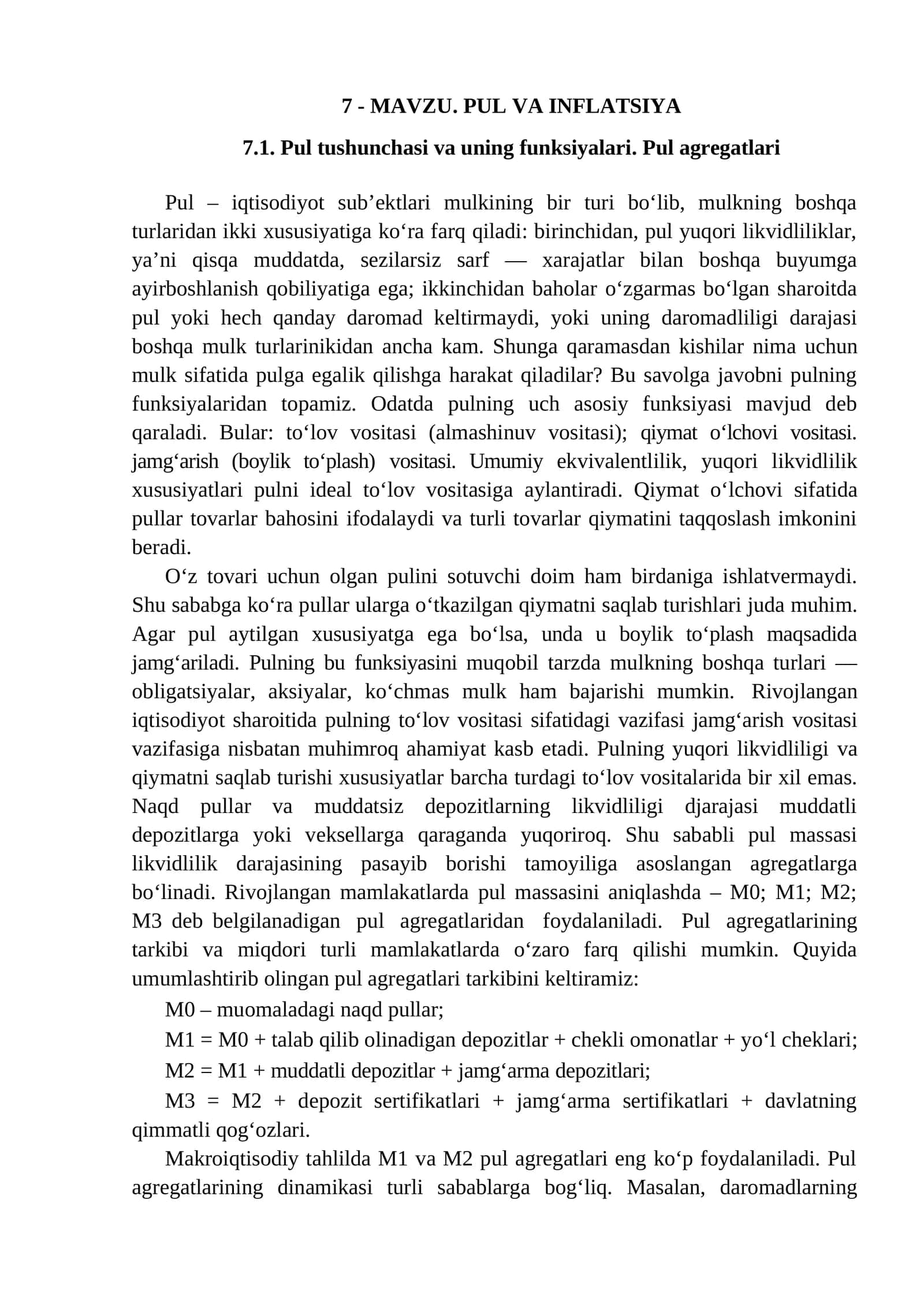 Pul va Inflatsiya 1