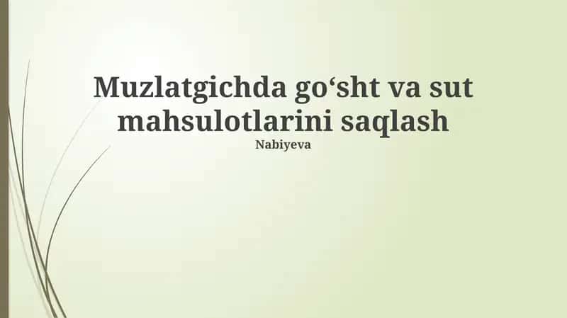 Go'sht va sut mahsulotlarini muzlatgichda saqlash 1