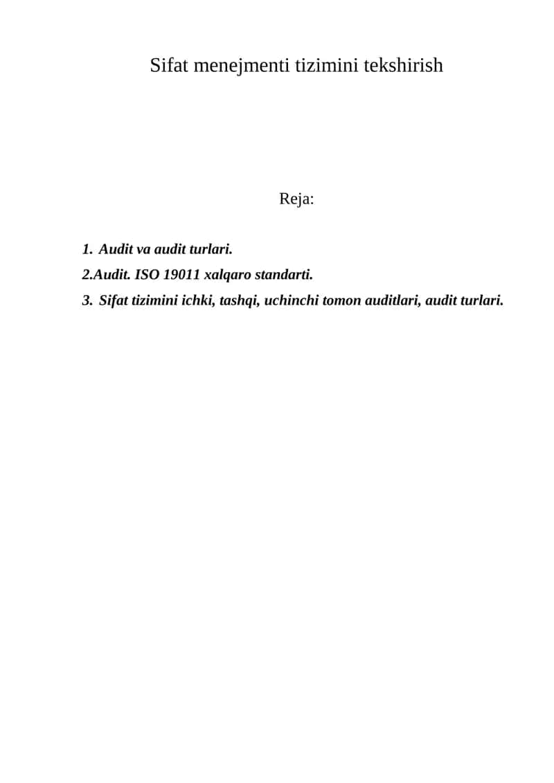 Audit va audit turlari 1