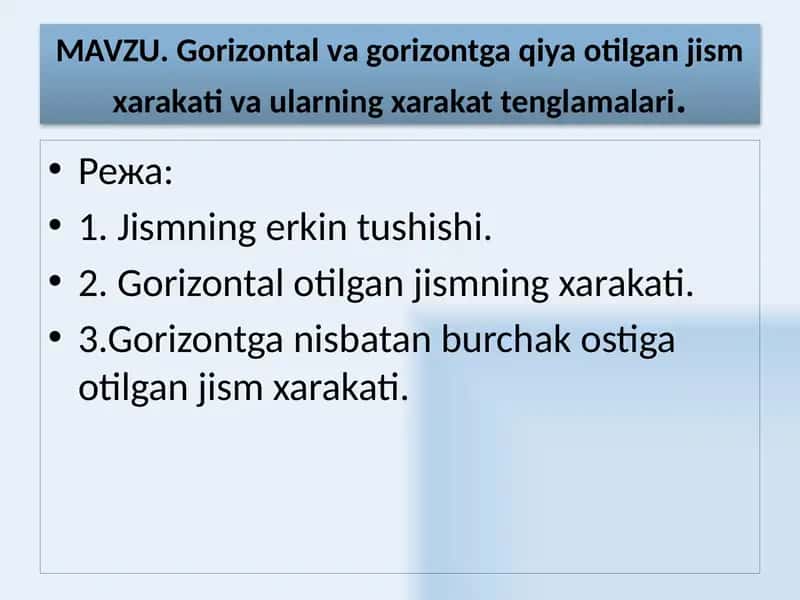 Jismlarning erkintushi 1