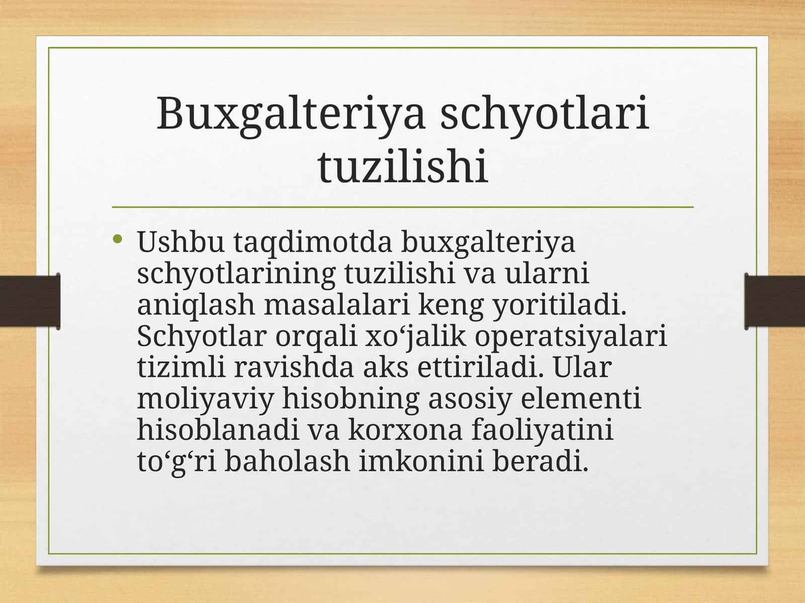 Buxgalteriya schyotlari tuzilishi 1