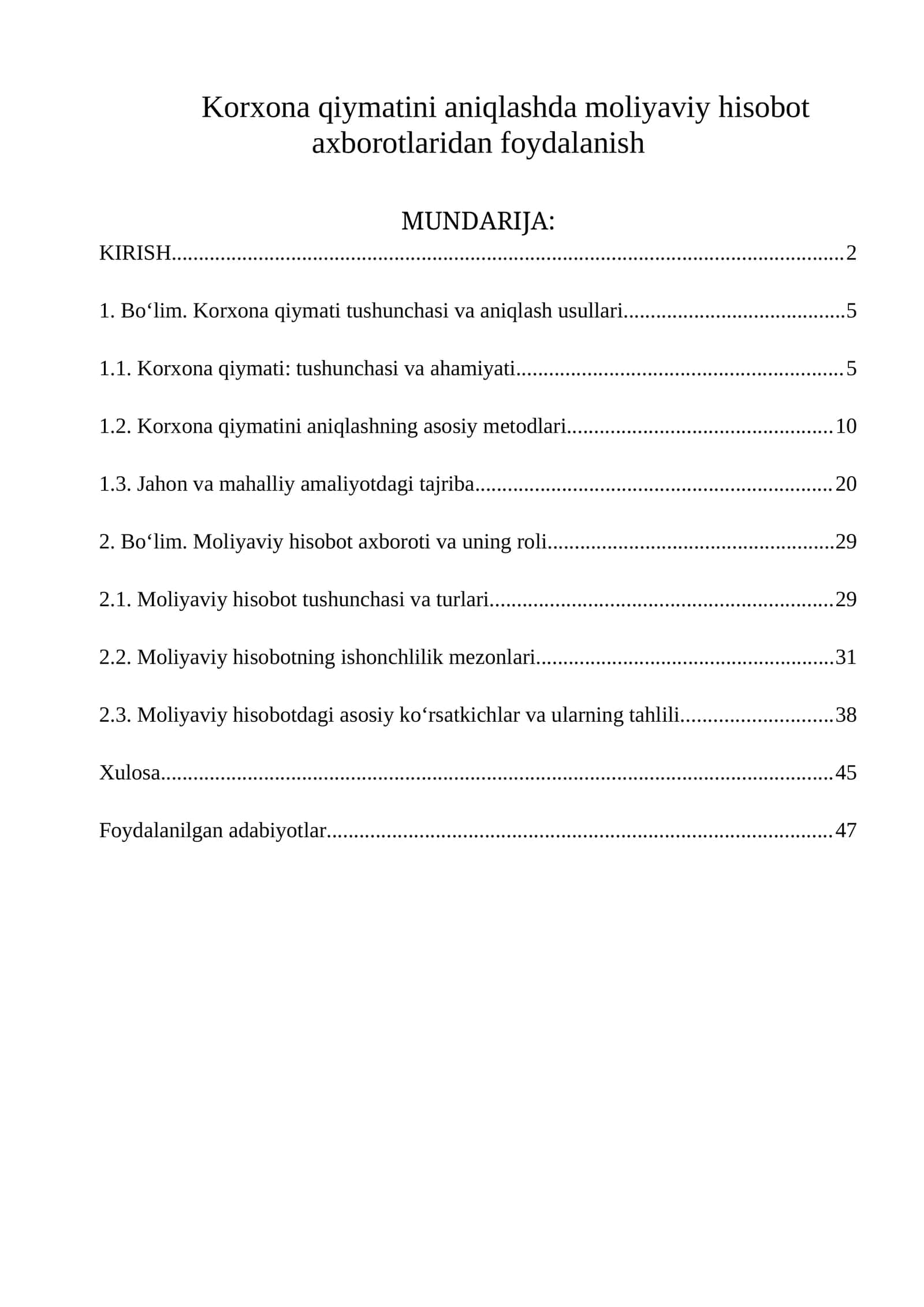Moliyaviy hisobot axborotlaridan foydalanish 1