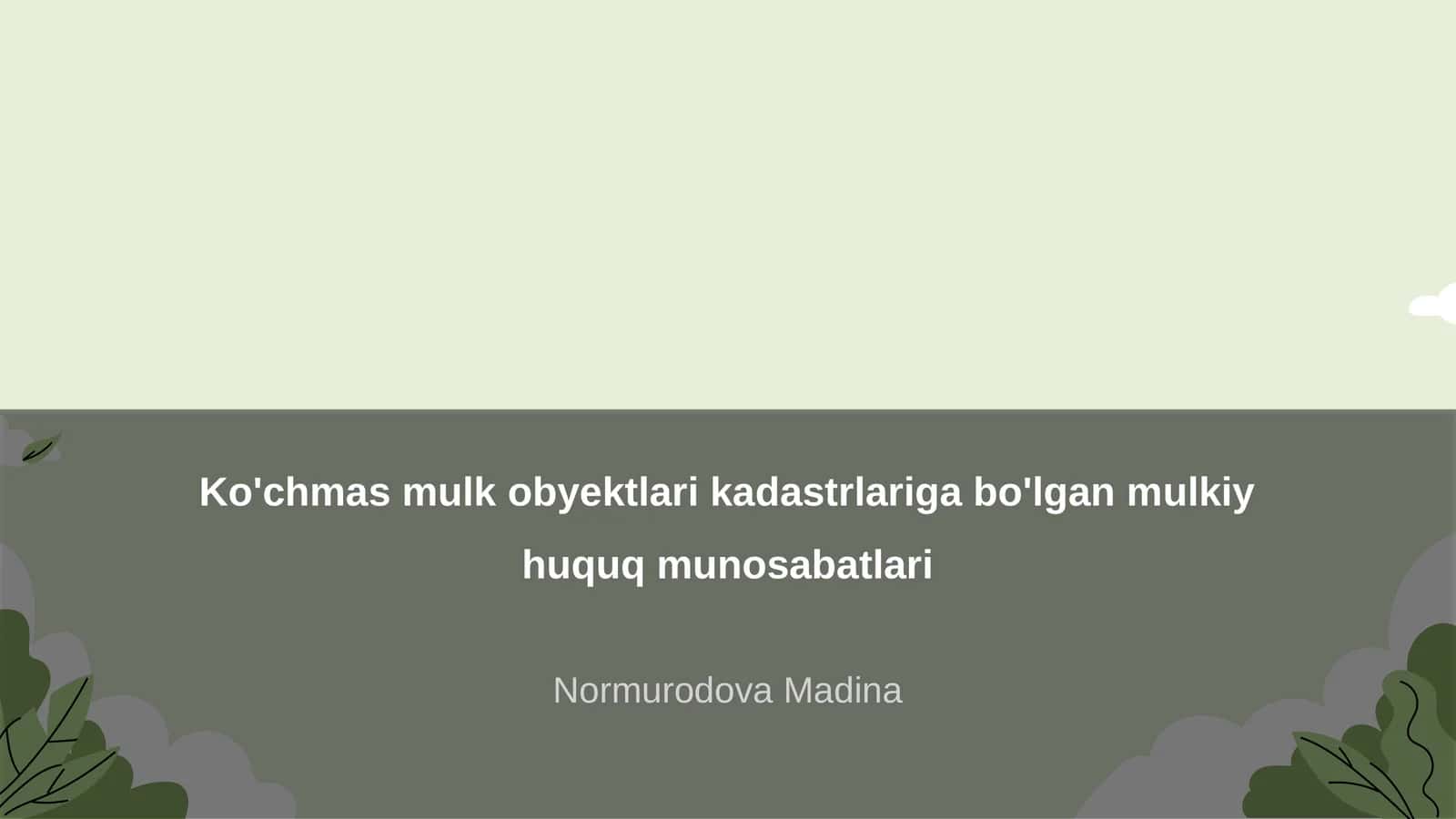 Ko'chmas mulk obyektlari kadastrlariga 1