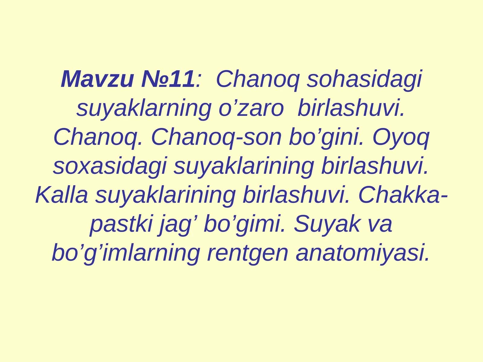 Chanoq sohasidagi suyaklarning o’zaro birlashuvi 1