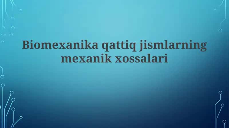 Qattiq jismlar kinematikasi 1
