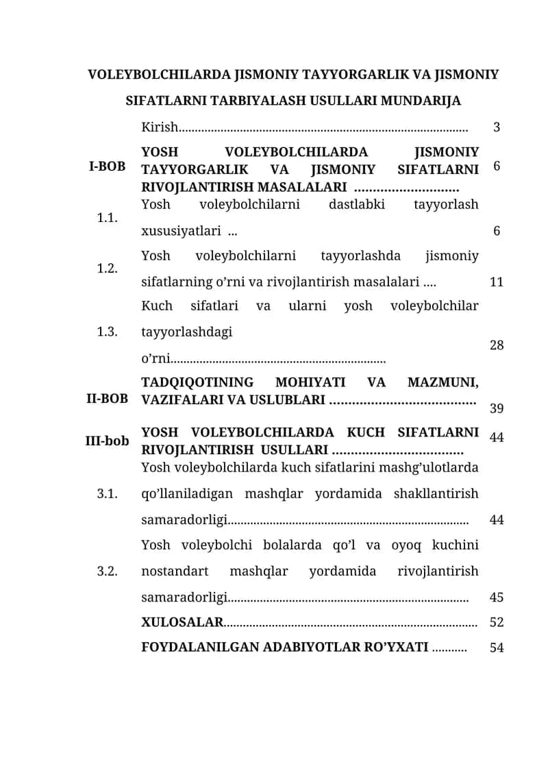 YOSH VOLEYBOLCHILARDA JISMONIY TAYYORGARLIK VA JISMONIY SIFATLARNI TARBIYALASH USULLARI 1