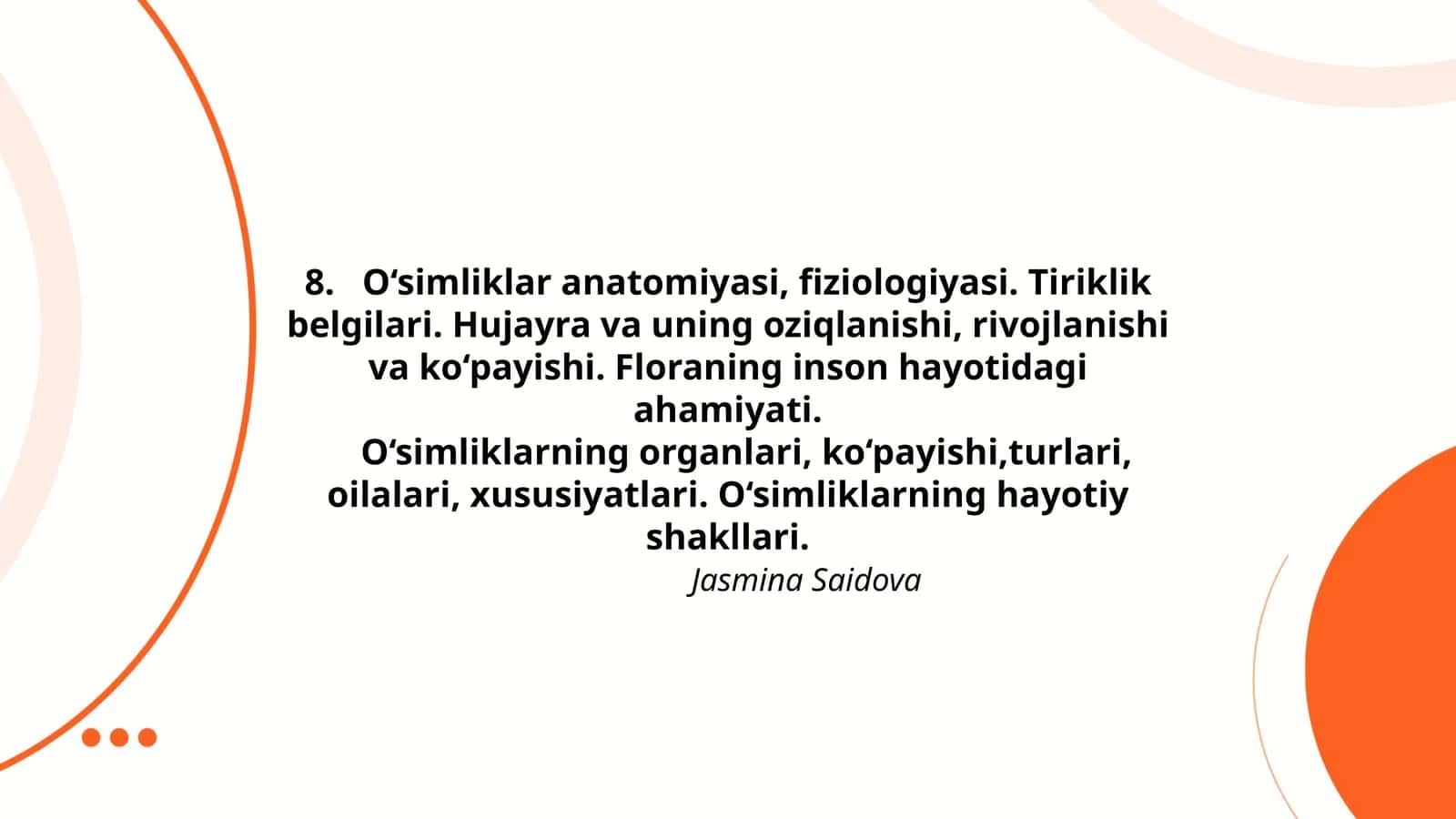 O‘simliklar anatomiyasi, fiziologiyasi 1